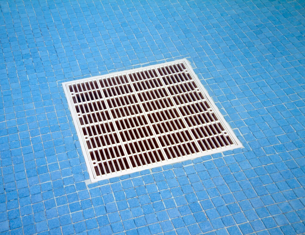 Underwater View of a Large Filter for Pool Cleaning.
