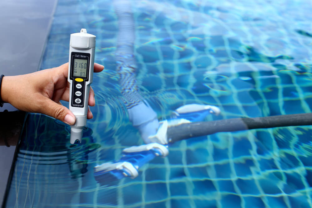 Private Pool Has Weekly Check Maintenance Test, Salt Meter Level